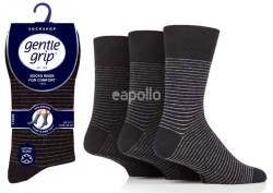 Gentle Grip Socks (3 Pair Pack) - Black 