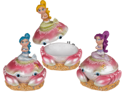 Mermaid Sitting On a Crab Resin Box - Assorted Designs