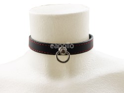 Leather Choker Small Ring