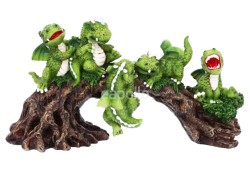 Daring Dragonlings Green Baby Dragons on Branch Figurine - 22.7cm