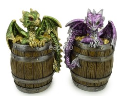 Baby Dragon in Treasure Barrel - Assorted 