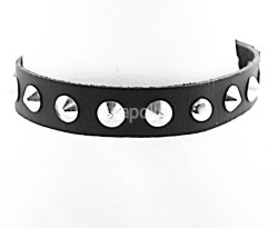 1 Row Conical Studded Leather Choker