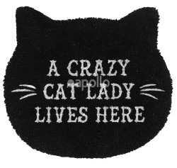 Cat Lady Black Witches Welcome Door Mat 