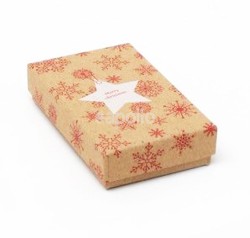 Wholesale Kraft Gift Box With White Star Print - 8x5x2cm 