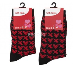 Adults Heart & Kisses Design Socks(1 Pair Pack) - Assorted Sizes 