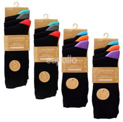 Men's Bamboo Coloured Heel & Toe Socks (3 Pair Pack) - Assorted
