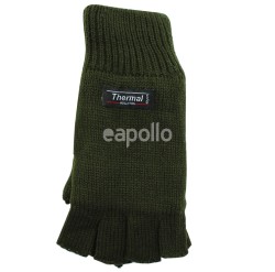 Wholesale Unisex Knitted Thinsulated Gloves Fingerless Gloves - Olive Green