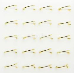 Sterling Silver Plain Nose Rings Set - Gold Plated  (8mm)
