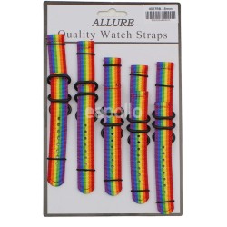 Wholesale Allure Nylon Watch Straps - Rainbow - 18mm