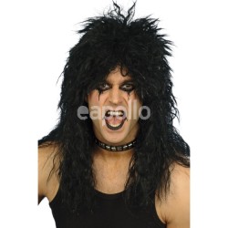 Hard Rocker Long Tousled Party Wig - Black