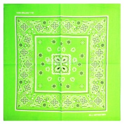 Floral Print Bandana - Neon Green
