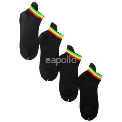 Rasta Stripes Black Trainer Socks