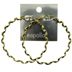 Gold Twist Hoop Earrings - 6cm