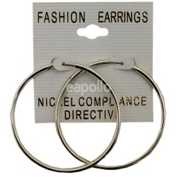 Silver Small Hoop Earrings - 4cm