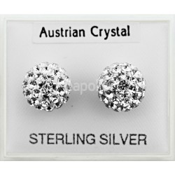 Sterling Silver Austrian Crystal Round Studs (8mm) Wholesale