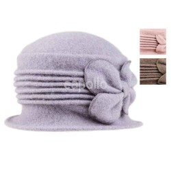 Wholesale Ladies Crushable Wool Hat with Bow Detail