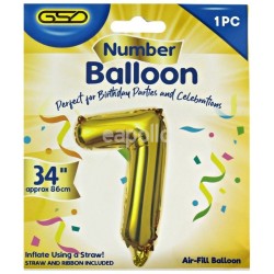 Wholesale Air Fill Number 7 Balloon - Gold 