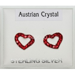 Austrian Crystal Heart Studs- Asst colours(5mm)