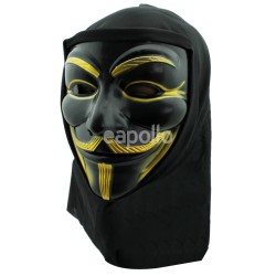 Black Vendetta Face Mask with Head Cover