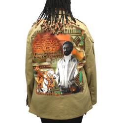 King Of Ethiopia Buttoned Shirt Jacket - Khaki Green