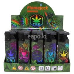 Flamejack Windproof "Rainbow Leaf" Design Refillable Lighter - Assorted 