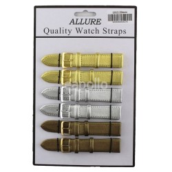Wholesale Allure Leather Watch Straps - Assorted Buckles & Colours - 20mm