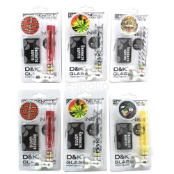 Wholesale D&K Glass Pipe With 2-Part Plastic Handmuller with Leaf Set 