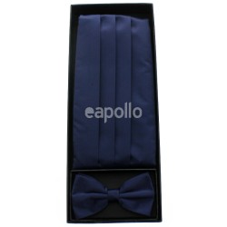 Men's Bow Tie With Sash Belt - Navy Blue
