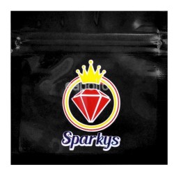 Wholesale Grip Seal Printed Resealable Bags - Sparkys - Black (80x80mm)