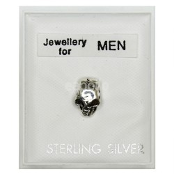 Men's Sterling Silver Skull Stud