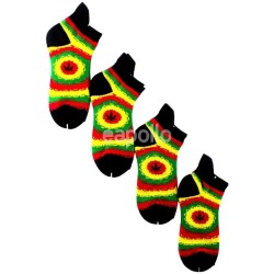 Men's Black Leaf Print Rasta Trainer Socks (1 Pair Pack)