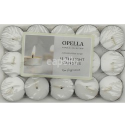 Opella Tealight Candles- 3 Hour Burn Time (Pack of 15)