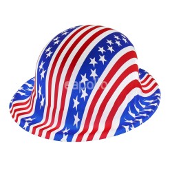 Plastic  USA Pattern Stars & Stripes Party Bowler Hat