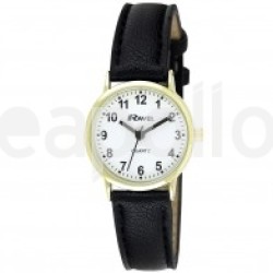Ravel Ladies Classic Strap Watch - Gold & White