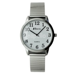 Ravel Mens Metal Expander Classic Fashion Watch - Silver