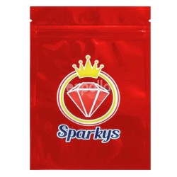 Wholesale Grip Seal Printed Resealable Bags - Sparkys - Red (150x100mm)