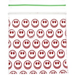 Wholesale Grip Seal Printed Resealable Bags Smiley Face 