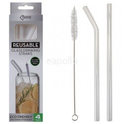 Reusable Glass Straws With Cleaning Brush