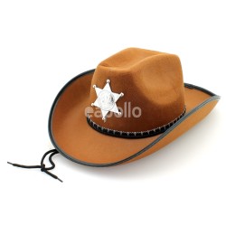 Sheriff's Cowboy Hat With Cord - Brown