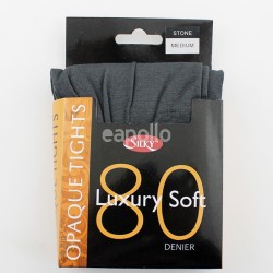 Silky 80 Denier Luxury Soft Opaque Tights - Stone (Medium)