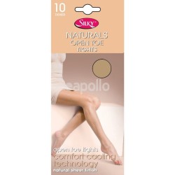 Silky's 10 Denier Naturals Open Toe Tights - Nude (L