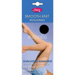 Silky's 15 Denier Smooth Knit Stockings - One Size (Black)