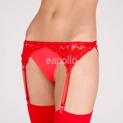 Silky's Narrow Lace Suspender Belts - Red 