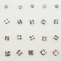 Square Rose Gold Crystal Nose Studs- Assorted Sizes