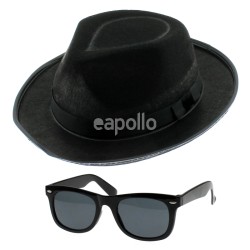 Total Blue Glasses & Hat Set - Black