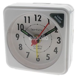 Wholesale Acctim Ingot Quartz Mini Alarm Clock - White