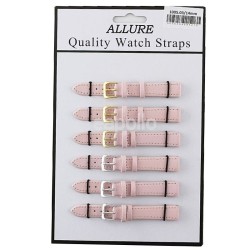 Wholesale Allure Plain Leather Watch Straps - Pink - 14mm Wholesale