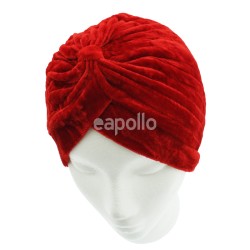 Velvet Turban Hat - Red