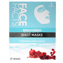 Wholesale Face Facts Brightening Sheet Mask - Pomegranate & Rose Flower Oil 