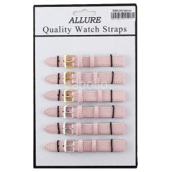 Allure Plain Leather Watch Straps - Pink - 16mm